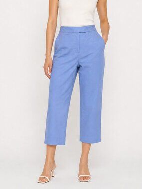 Jeana Sohn Lake Periwinkle Cropped High Waist Trousers‎ Blue XS